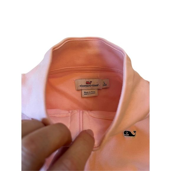 EUC Vineyard Vines Girls Light Pink Pullover - Size Large, 1/4 Zip, Blue Whale L - Picture 2 of 8